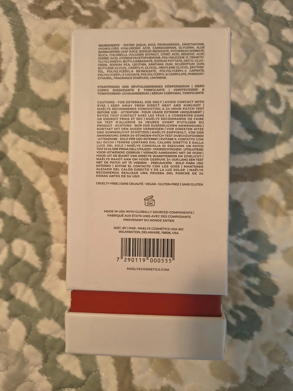 MAËLYS RE-LURE Tight & Tone Body Serum - White with Red Accents